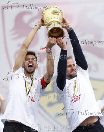 DFB Cup - VFB Stuttgart celebrate winning DFB Cup