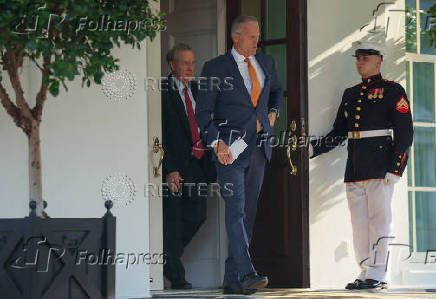 Republican U.S. Senators speak to the news media after meeting with the president about the Big Beautiful Bill at the White House in Washington