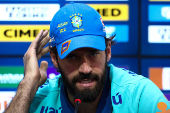 Coletiva de imprensa do goleiro Alisson da Seleção Brasileira em São Paulo