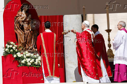 Pope Leo XIV leads the mass for the Jubilee of the Ecclesial Movements, at the Vatican