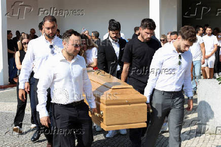 Funeral of Liverpool's Portuguese soccer player Diogo Jota and his brother Andre Silva, who died in a car crash near Zamora, Spain