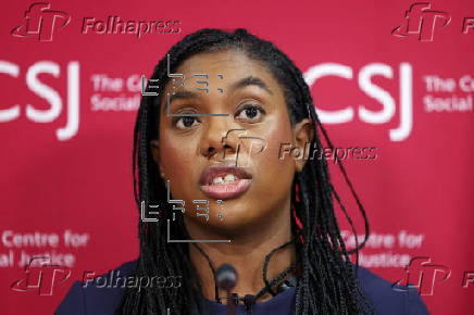Leader of the Conservative Party Kemi Badenoch delivers speech in London