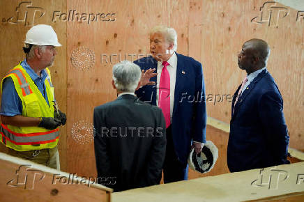 U.S. President Trump tours the Federal Reserve Board building in Washington, D.C.