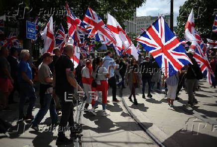 Britain First group hold 'March for Remigration' in Manchester