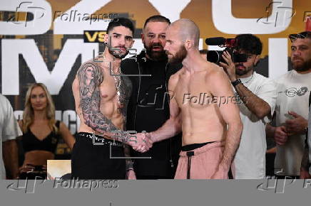 Face off following weigh-in ahead of fight: Michael Zerafa vs Mikey Dahlman