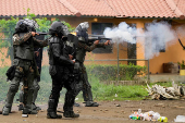 Embera people protest against government's social reforms and Memorandum of Understanding between Panama and the U.S, in Arimae