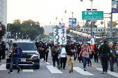 Protest against federal immigration sweeps, in Los Angeles