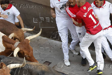 Los rápidos y peligrosos toros de Jandilla, protagonistas del quinto encierro de los Sanfermines