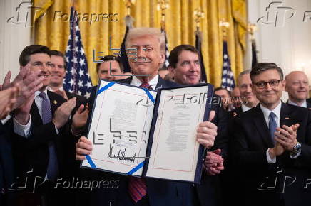 Signing ceremony for cryptocurrency legislation at the White House in Washington