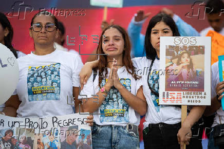 Manifestación en Caracas de apoyo a hijos de migrantes venezolanos deportados