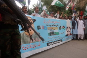 Supporters of Mutahida Qabail Federation protest against India in Quetta