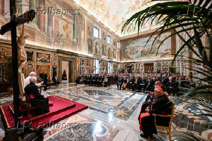 Pope Leo XIV meets with members of the Centesimus Annus Foundation, at the Vatican