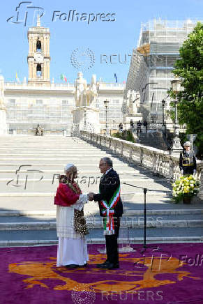 Pope Leo XIV visits Campidoglio (Capitoline Hill) in Rome