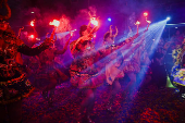 Bolivians celebrate the Gran Poder parade, in La Paz