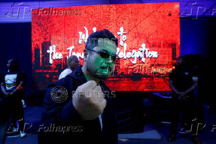 Katsuhiro Harada, Japanese director, producer, and creator of the video game Tekken, visits the Paradise Game room in Abidjan