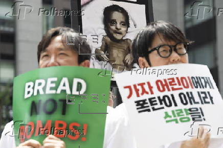 Protest in Seoul in support of the Palestinian people