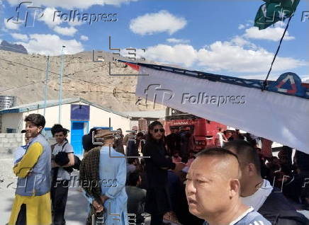 Traders protest near the Pakistan-China border