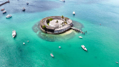 Forte São Marcelo, localizado no meio da Baía de Todos os Santos