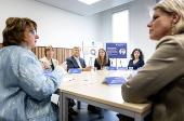 Dutch King Willem-Alexander attends meeting at Leiden University