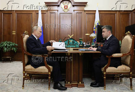 Russia's President Putin meets Governor of Ivanovo region Voskresensky in Moscow