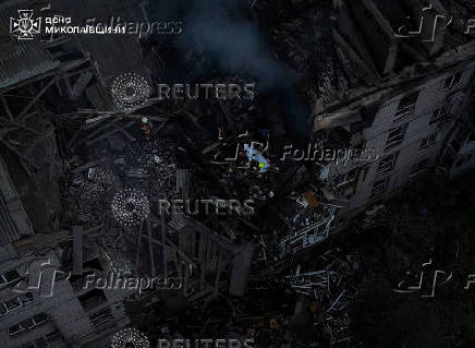 Aftermath of a Russian drone attack in Mykolaiv