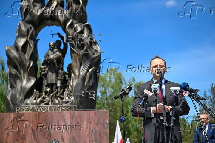 Polish presidential candidate Karol Nawrocki campaigns in Domostawa