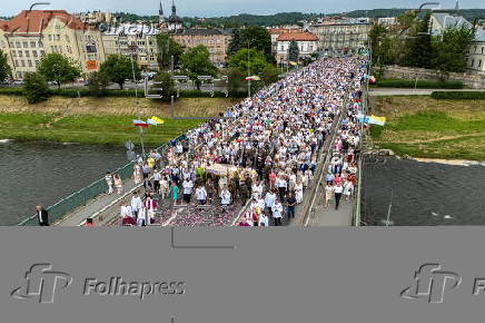 Traditional Corpus Christi procession in Przemysl