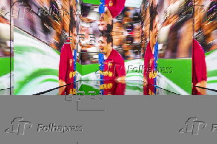 Preview of Christie's auction featuring Refik Anadol's digital artwork on Lionel Messi