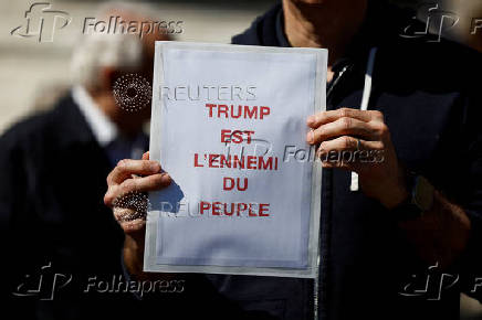 Anti-Trump 'Hands Off!' protest, in Paris