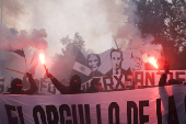 May Day rally, in Santiago