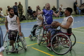 Wheelchair basketball selection tournament for the national team, supported by the Red Cross Committee, in Kabul.