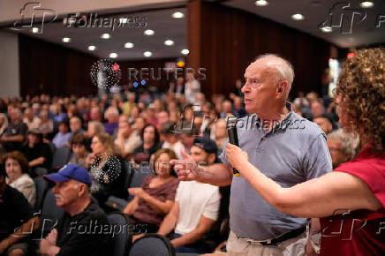 U.S. Congressman Mike Lawler (R-NY) attends a town hall meeting in Mahopac, New York