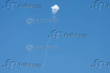 Missiles launched from Iran towards Israel are seen from Ramallah