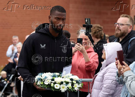 Tribute to Liverpool's Portuguese soccer player Diogo Jota, who died in a car crash near Zamora, Spain