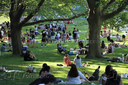O dia da independência de 4 de julho é comemorado no Central Park Great Lawn.