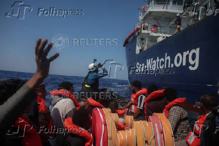 Sea-Watch 5 migrant search and rescue ship rescues migrants at the SAR zone off Libya