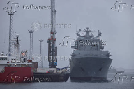 The German Navy transport ship FGS Berlin visits Nuuk