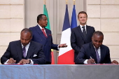 Congolese President Denis Sassou Nguesso visits Elysee Palace in Paris