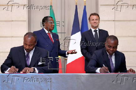 Congolese President Denis Sassou Nguesso visits Elysee Palace in Paris
