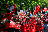 Protest against conditions in Gaza, demanding that the caretaker government impose sanctions against Israel, in The Hague