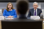 Chairman of the Federal Reserve Jerome Powell leads a Federal Reserve Board open meeting