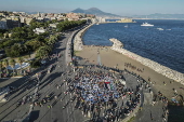 Flash mob in Naples for Gaza victims