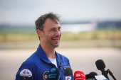 Polish astronaut Uznanski Wisniewski arrives in Cologne after completing Axiom 4 mission