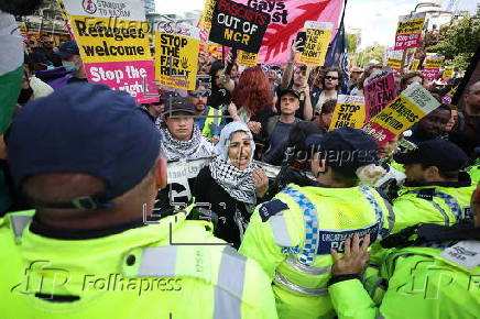 Britain First group hold 'March for Remigration' in Manchester