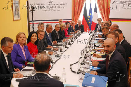 France's Macron and Germany's Merz attend a Franco-German cabinet meeting in Toulon