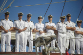Princess Leonor of Spain transits through Colombian seas aboard the Spanish Navy training ship Juan Sebastian, in Cartagena