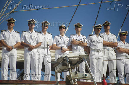 Princess Leonor of Spain transits through Colombian seas aboard the Spanish Navy training ship Juan Sebastian, in Cartagena
