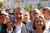Manifestación del PP contra Sánchez bajo el lema 'Democracia o mafia'