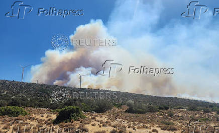 A wildfire burns in Izmir Province