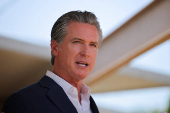 California Governor Newsom holds press conference after federal government's demobilization of 2,000 National Guard members, in Downey